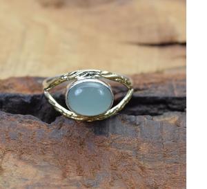 925พลอยคาลซิโดนีจากน้ำธรรมชาติแหวนอัญมณีเงินสเตอร์ลิงเครื่องประดับดีไซน์ทำมือหรูหราสำหรับผู้หญิง - Product Image 2