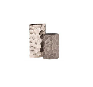 Vase à fleurs martelé en laiton poli, style bohème, pot décoratif argenté pour jardin - Product Image 1