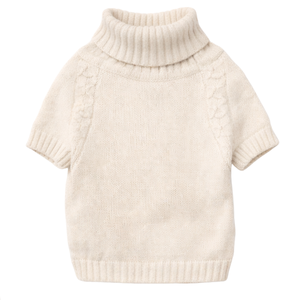 Pull en tricot pour chien, couleur vanille, doux et chaud, pull confortable pour animaux de compagnie, tricot d'hiver pour petits et moyens chiens, style classique neutre - Product Image 4