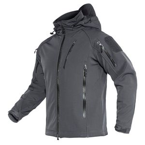 Chaqueta térmica de invierno para hombre, impermeable, de bolsillo con cremallera a prueba de viento con lona, cuello levantado, rompevientos para entrenamiento, esquí, senderismo - Product Image 2