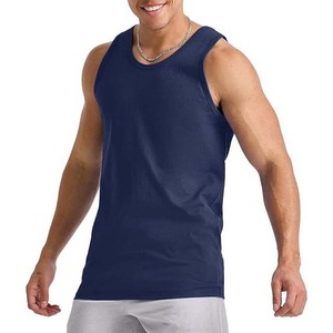 Débardeurs de fitness sans manches pour homme avec logo personnalisé prix de gros maillot de corps uni en coton/polyester respirant grande taille - Product Image 6