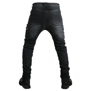 D-Ride Moto Black Motorcycle Rider Biker Jeans CE Armor Protection Panneaux plissés Séchage rapide Respirant Polyester/Coton pour Hommes - Product Image 2