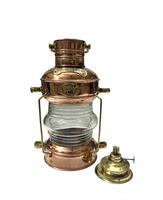 Lanterne Nautique Antique en Laiton Faite à la Main, Métal Doré, Logo Personnalisé Imprimé UV, Décoration d'Intérieur pour Cadeau de Noël, 4,5x10 Pouces