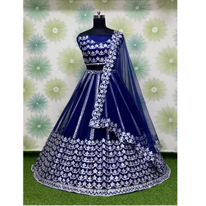 Nouvelle arrivée dames filet souple Lehenga Choli vente chaude vêtements de mariage séquence broderie travail indien dernier produit de qualité d'exportation - Product Image 1