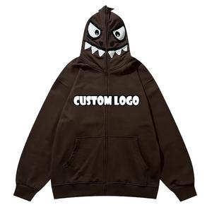 Broderie personnalisée/impression bouffante/impression/strass surdimensionné Zip Up sweats à capuche unisexe - Product Image 3