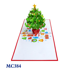 Top des tendances Design personnalisé Artisanat en papier fait main du Vietnam pour cadeaux et décorations Best-seller Arbre de Noël Carte 3D Pop - Product Image 2