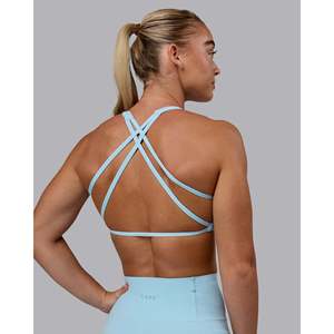 เสื้อชั้นในกีฬาโยคะแบบไร้ตะเข็บ Aspire รุ่น Strappy Padded สีฟ้า Glacial ไซส์พลัส น้ำหนักเบา เหมาะสำหรับออกกำลังกายสำหรับผู้หญิง (XS) - Product Image 5