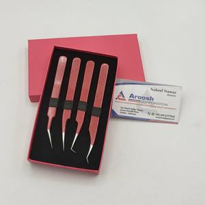 Juego de Pinzas para Extensión de Pestañas de Acero Inoxidable de Alta Calidad Profesional con Brillo Rojo, Agarre Perfecto, Punta Suave, Logotipo Personalizado - Product Image 4