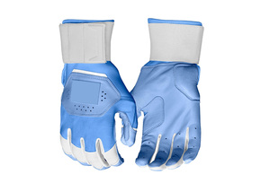 Guantes de Bateo de Béisbol Unisex Azules Personalizados de Primera Calidad al por Mayor, Material de Cuero Transpirable, Cierre de Velcro, Tamaños Personalizados - Product Image 2