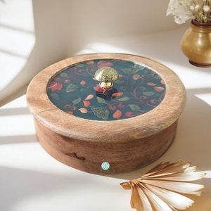 Classic <b>Wooden</b> Chapati <b>Box</b> for Keeping Rotis Fresh During Lunch and Dinner Budget <b>Wooden</b> Roti <b>Box</b> for Hot Chapatis - Product Image 5