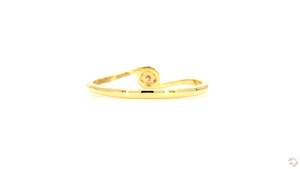 แหวนทองลายคลื่นไขว้ประดับดอกไม้ ดีไซน์หรูหรา ทันสมัย เหมาะเป็นของขวัญสำหรับงานหมั้น งานแต่งงาน และวันครบรอบสำหรับเธอ - Product Image 6