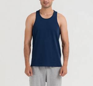 Camisetas sin mangas de alta calidad para hombre, logotipo personalizado, venta al por mayor, camiseta sólida con cuello redondo, talla grande, ropa deportiva de punto para Fitness, Outwork - Product Image 4
