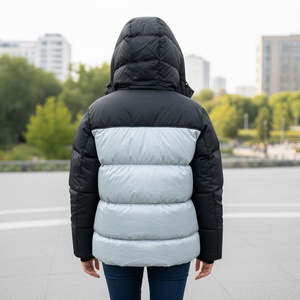 Vestes à bulles pour femmes au design unique, bicolores, 100% polyester, manches longues, coupe ample, respirantes, pour l'hiver - Product Image 3