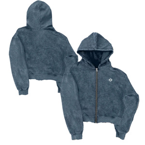 Sudadera con Capucha de Felpa Francesa Gruesa con Cierre para Hombre, Calidad Premium, 400-550 GSM, Personalizable, Lavado Ácido, Sudadera de Invierno al por Mayor - Product Image 1