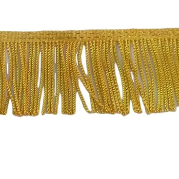Vente en gros OEM frange en or français frange à pampilles en fil d'or personnalisé de qualité supérieure garniture textile à frange en lingot métallique de haute qualité