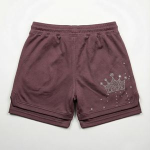 Pantalones Cortos de Algodón Sólido para Hombre, con Pedrería Termoadhesiva, Antiarrugas, Transpirables, Estilo Urbano, Corte Cuadrado, para Gimnasio, Casuales, Medios Pantalones, Venta al Por Mayor OEM - Product Image 2