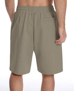 Nouveauté été, style écologique, capri en coton non tissé et lin, respirant, grande taille, cordon de serrage au milieu, short de sport décontracté, uni - Product Image 6