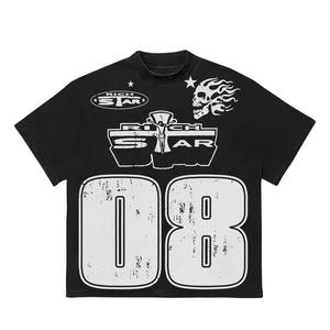 RICH STAR Camiseta extragrande Boxy Fit para hombre 100% algodón Drop Shoulder Streetwear Essential - Product Image 3