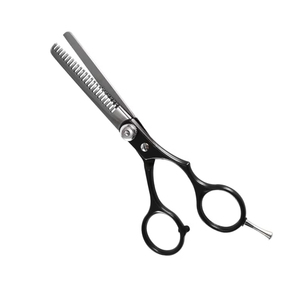 Qnq Bán Hàng Nóng Màu Đen Tráng Cắt Tóc Kéo Dao Cạo Cạnh Mỏng Kéo Với Lưỡi Sắc Nét Tip Ngón Tay Gốm Phần Còn lại Thép Kim Loại Tỏa Sáng - Product Image 1