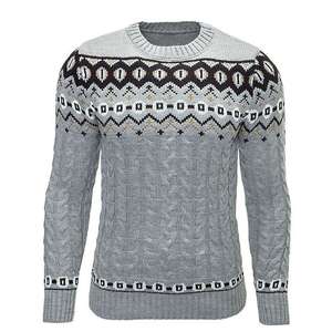 Suéter de punto estampado para hombre, jersey negro y dorado, invierno, cálido, informal, a la moda, con cuello redondo, OEM, ODM, prendas de punto al por mayor - Product Image 5