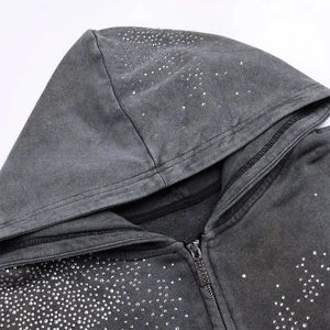 OEM, sweat à capuche zippé personnalisé pour hommes, sweat à capuche hip hop coupe-vent avec transfert de chaleur, sweats à capuche streetwear - Product Image 3