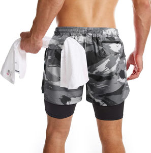 2025 Shorts de sport personnalisés pour hommes Summer Active Wear avec taille élastique et fermetures à glissière latérales 100% coton approvisionnement direct d'usine - Product Image 2