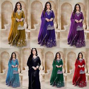 Indien Pakistan Designs 2025 Gharara Vêtements Nouveau Designer Sharara Femme Robe En Gros Partie Salwar Costume Cou Designs Diwali - Product Image 2