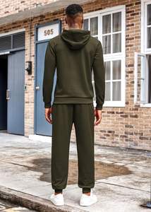 Conjunto Deportivo de Dos Piezas para Hombre, Chaqueta con Capucha y Pantalones de Nylon, para Gimnasio, Entrenamiento al Aire Libre, Transpirable y de Secado Rápido - Product Image 4