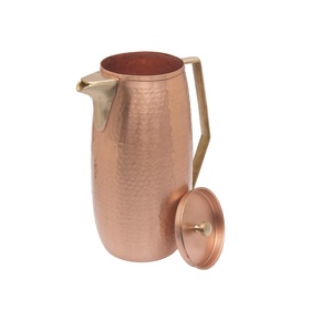 Jarra de agua de cobre más exigente, jarra de cobre puro pulido brillante con asa, jarra de agua de alta calidad a la venta - Product Image 2
