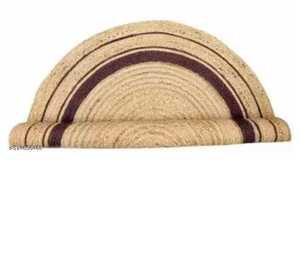 Modern Eco-Friendly Jute <b>Rug</b> Solid Color with <b>Black</b> Design Braided Round Antimicrobial Non-Slip Flat Pile Machine Made - Product Image 2