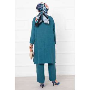 Juego de 2 Fundas Largas para Asientos de Coche, Tela Azul Petrol, Marca Web TR Origin - Product Image 1