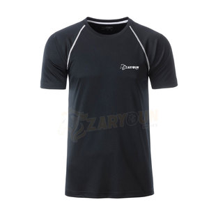 Camiseta deportiva atlética de alta calidad para hombre, secado rápido, Color personalizado, entrenamiento deportivo liso, ropa de gimnasio, estampado de logotipo, Manga corta lavada - Product Image 3