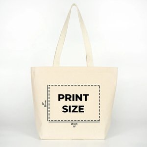 Sac fourre-tout en toile personnalisé avec logo, motif uni, doublure en polyester laminé, taille 17 x 14 x 6 (45 x 35 x 15 cm) - Product Image 2