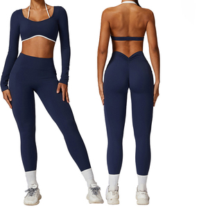 Haute qualité Yoga costume exercice ensemble séchage rapide à manches longues serré Yoga ensemble printemps haute course Fitness sport ensemble femmes - Product Image 1