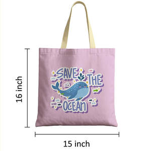 Ocean-Themed Tote Bag with Zipper Closure Large Capacity Floral <b>Decoration</b> in Denim Straw Canvas Material for <b>Summer</b> Spring Use - Product Image 6