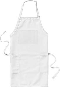 Tablier à bavette réglable avec 3 poches Salon Barber n Tabliers pour femmes hommes-Blanc - Product Image 2