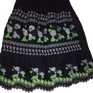 Falda informal de mujer con cintura elástica, estilo tradicional de las Islas del Pacífico, recta, tejida, 100% algodón, con dobladillo de encaje floral, hasta la rodilla, de secado rápido, personalizada. - Product Image 3