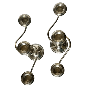 Candélabre à 3 bras en métal argenté poli, support classique pour bougies coniques, décoration de table formelle, mariage, Noël, décoration de la maison, buffet - Product Image 4