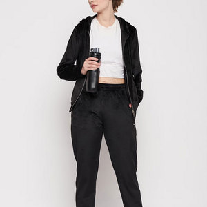 Survêtements en velours de coton pour femmes, ensemble 2 pièces décontracté de luxe, logo personnalisé, fournisseur de haute qualité - Product Image 5