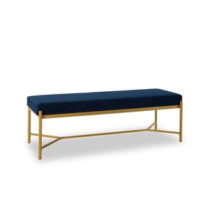 Golden Metal Frame Traditional Design Velvet Upholstery Comforting Bench Furniture <b>Storage</b> Removable Cover for Home Living Room - Product Image 1