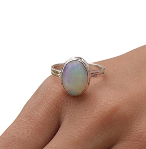 925 Stamp Solid Best Quality Handmade Gemstone <b>Ring</b> Jewelry 925 <b>Sterling</b> <b>Silver</b> Blue Opal <b>Spinner</b> Natural Designer <b>Ring</b> Jewelry - Product Image 1