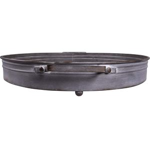 Plateau de service en métal galvanisé rond créatif simple avec poignées pour la cuisine, la maison et le mariage - Product Image 6