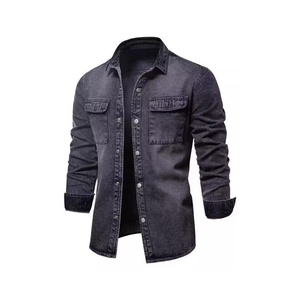 <b>Men</b> Denim Shirt <b>Jacket</b> Cotton <b>Utility</b> Over Shirt Button Down Casual Workwear Layering Shirt Oem Custom Wholesale Supplier <b>Jacket</b> - Product Image 6