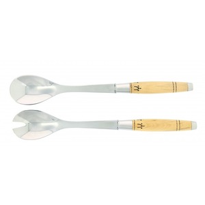 Ensemble de service à salade rustique cuillère en acier fourchette poignée Durable serveur à salade ensemble de couverts ensembles de vaisselle couverts en acier miroir - Product Image 4