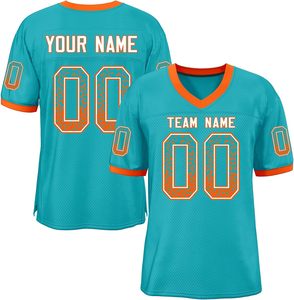 Maillots de football américain à séchage rapide OEM tissu de maille en polyester Logo d'équipe personnalisé nom numéros impression par sublimation sport grande taille - Product Image 4