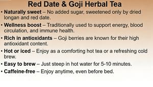 Tisane aux Dattes Rouges et Baies de Goji - Longanes Séchées, Jujubes, Baies de Goji, Sans Caféine, Douceur Naturelle, Chaude ou Glacée, Vente en Gros et Marque Privée - Product Image 3