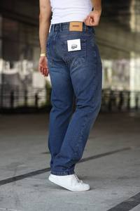 กางเกงยีนส์ทรงสลิมฟิตผู้ชาย ผ้าเดนิมยืด สไตล์วินเทจลำลอง เอวกลาง แต่งลายปะติด ขาดๆ สีสันสดใส สตรีทแวร์ - Product Image 2