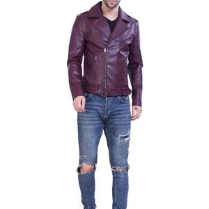 Blouson aviateur en cuir de vache pour homme, style High Street, coupe-vent, respirant, logo frontal, col montant, de haute qualité, fabriqué au Pakistan - Product Image 1