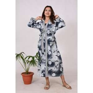 Robe kimono modal en satin pour femmes, impression numérique, vêtements de nuit de luxe doux, robe de chambre et de sommeil légère - Product Image 4