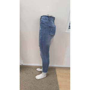 Jeans ajustados de cintura alta con diseño rasgado para mujer, 31060 - Azul - Product Image 5